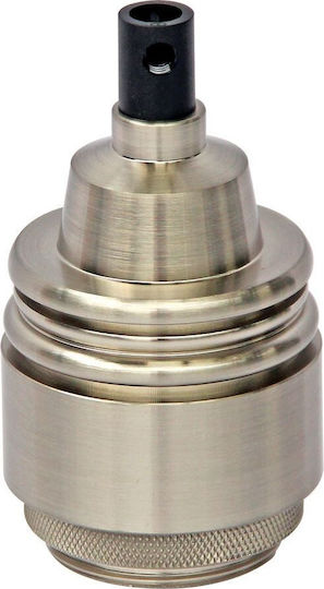 VK Lighting Stromstecker mit Steckdosenbuchse E27 in Silber Farbe Set 1Stück 01001-136144