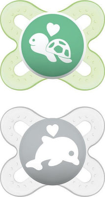 Mam Orthodontic Pacifiers Silicone Turtle-Dolphin Green-Diablo for 0-2 months 2pcs