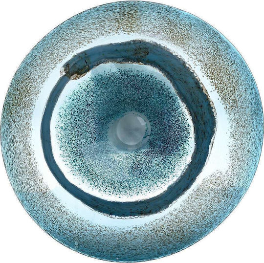 Inart Decorative Blue Glass Platter 39x39x7 cm