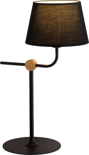 Viokef Metall Tischlampe für Fassung E27 mit Schwarz Schirm und Basis