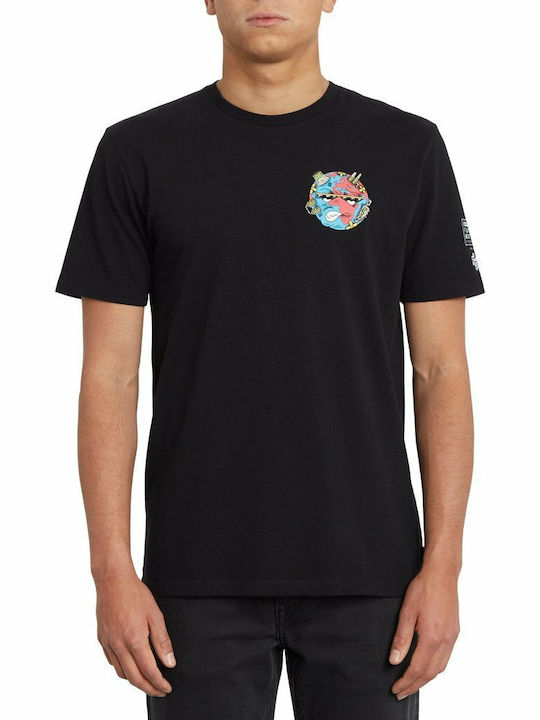 Volcom Freaks City Ανδρικό T-shirt Μαύρο Με Στάμπα