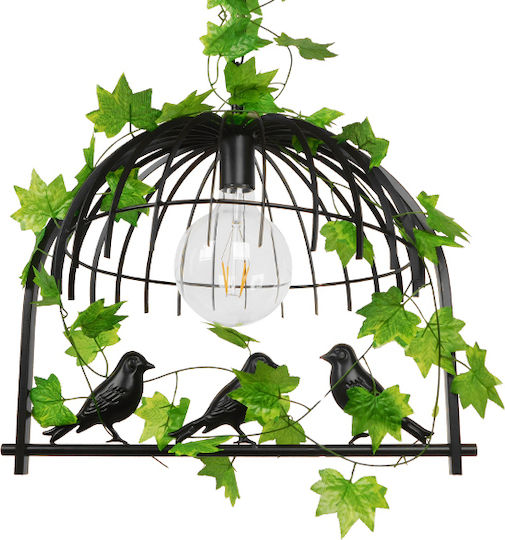 GloboStar Mizu Hängelampe Schwarz Raster mit Fassung E27 48.5x37.5x42cm.