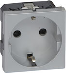 Legrand Mosaic Single Power Safety Socket Aluminium