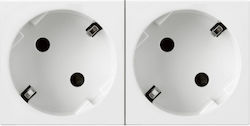 Legrand Mosaic Double Power Safety Socket Automatic Terminals White