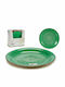 Plate Shallow made of Porcelain Green with Diameter 26cm
