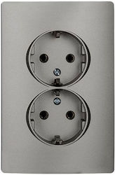 Elmark Rhyme Power Socket Grey Metallic 1pcs