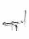 Armando Vicario Industrial Mixing Bathtub Shower Faucet Complete Set Silver