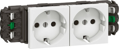 Legrand Mosaic Double Power Safety Socket Automatic Terminals White