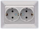 Eurolamp Nead Double Power Socket Silver