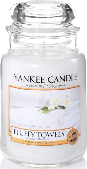 Yankee Candle Duftkerze Gefäß mit Duft Flauschige Handtücher Weiß 411gr 1Stück