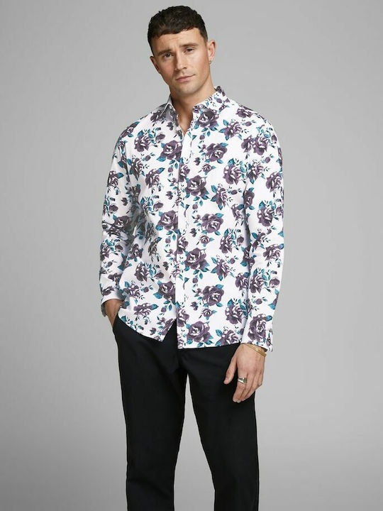 Jack & Jones Men's Shirt Long Sleeve Cotton Floral Multicolour