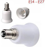 Steckdosenadapter von E14 zu E27 in Weiß Farbe 70301