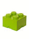 Lego Kids Plastic Toy Storage Box 4-Stud Green 25x25x18cm