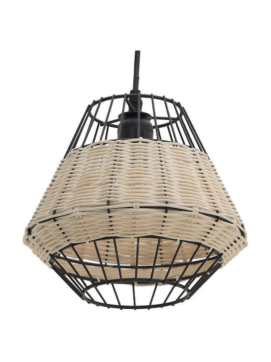 Inart Pendant Light Black Grid with Socket E27 21x20x20cm