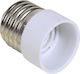 Zext Socket Adapter from E27 to E14 in White color Set 1pcs A04-E2E1