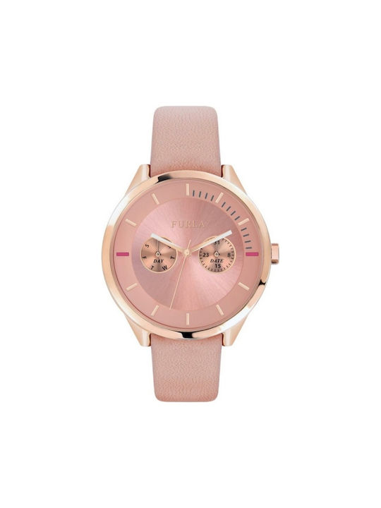 Furla Watch Chronograph with Pink Leather Strap R4251102546