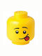LEGO Children's Storage Box made of Plastic Head Yellow 16x16x18cm 1pcs