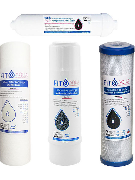 Fit Aqua Water Filter Replacement Reverse Osmosis (RO) made of Activated Carbon RO-6 EU 4pcs
