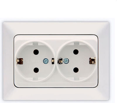 Eurolamp Nead Double Power Socket White