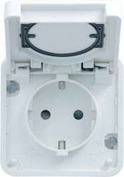 Hager Cubyko Einzeln Gemauert Stromsteckdose Wasserdicht mit Abdeckung Weiß