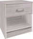 Life Wooden Bedside Table White Wash 41x32x48cm