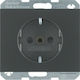 Hager K.1 Single Walled Power Socket Anthracite