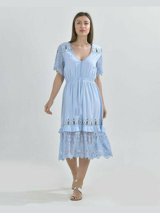 Ble Resort Collection Γυναικείο Κοντό Φόρεμα Παραλίας Μπλε