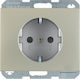 Hager K.5 Single Power Safety Socket Silver