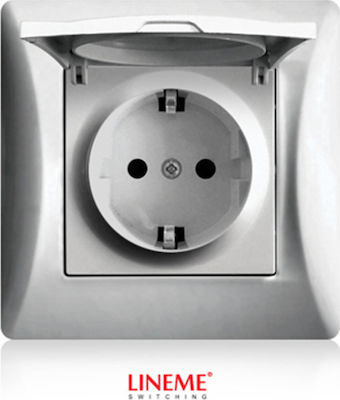 Lineme Einzeln Gemauert Stromsteckdose Sicherheit mit Abdeckung Silber