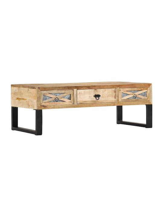 Rectangular Solid Wood Coffee Table Oak L110xW50xH38cm