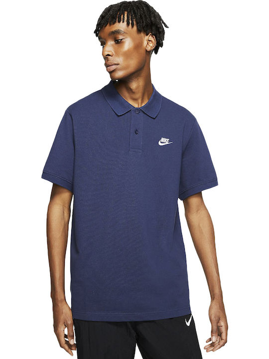Nike Club Essentials Ανδρικό Αθλητικό T-shirt Κοντομάνικο Polo Navy