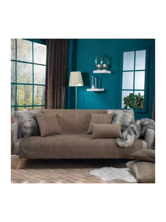 Teoran Solid Sofa Throw 2 Seater Chenille 180x2...