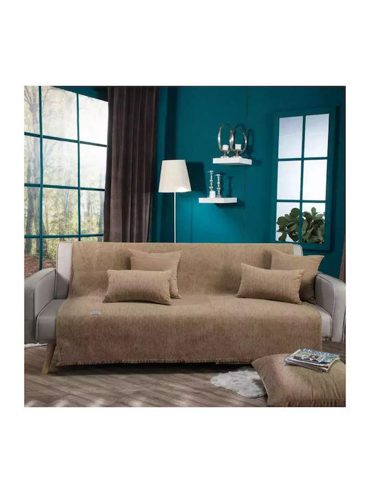 Teoran Solid Sofa Throw 2 Seater Chenille 180x2...