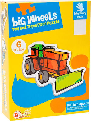 Kids Puzzle Big Wheels for 3++ Years 18pcs