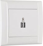 Makel Power Socket with 2 USB Ports White