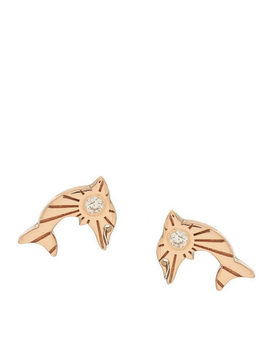 Kinderohrringe VITOPOULOS Rose Gold 14K mit Steinen