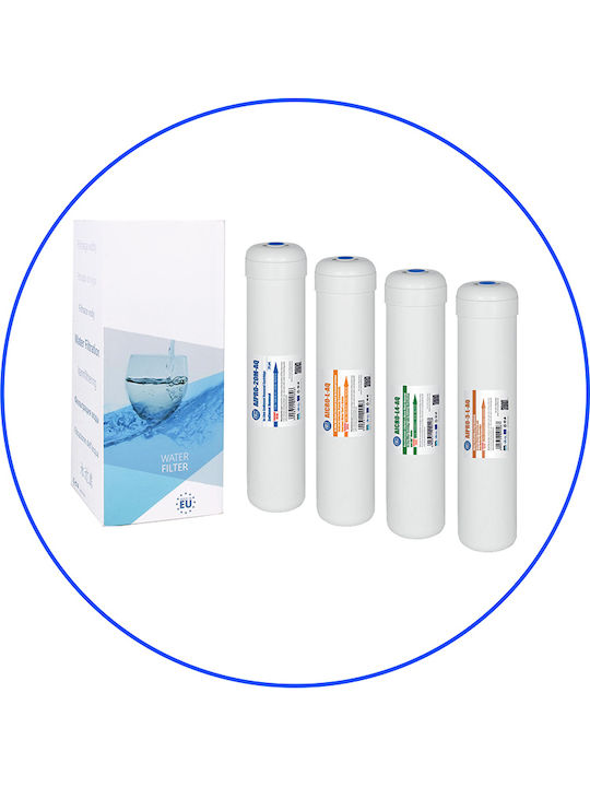 Aqua Filter Under Sink Water Filter Replacement made of Activated Carbon 12" Excito-ST-CRT 4pcs