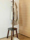 Umbra Pillar Freistehender Kleiderständer Hölzernes Black/ Walnut Mit 6 Haken & Hocker 50x50x167cm