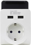 Single Socket with 2 USB-A