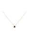 14K Gold solitaire necklace K14 with black cubic zirconia 035513 035513 Gold 14 Carat