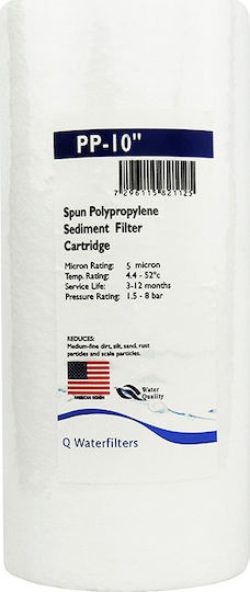 QWaterFilters Countertop and Under Sink Water Filter Replacement made of Polypropylene 10" Big-Blue PP 5 μm