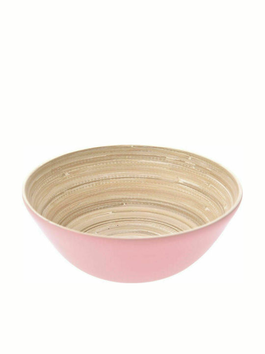 Iliadis Wooden Salad Bowl Ροζ 22x22x8cm