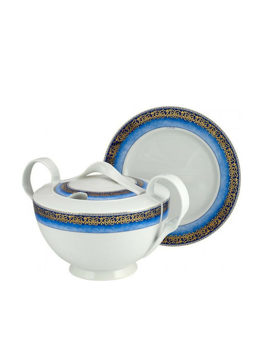 WM Collection Geschirrset aus Porzellan Blue 72Stück