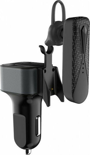 Dudao R10 Auto-Ladegerät 3.4A mit Anschlüssen: 2xUSB und Bluetooth-Kopfhörer Schwarz Farbe