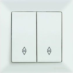 Mutlusan Candela Recessed Electrical Lighting Wall Switch with Frame Basic Aller Retour White