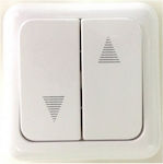 Aliberti Siros 575 Recessed Electrical Rolling Shutters Wall Switch with Frame Basic White