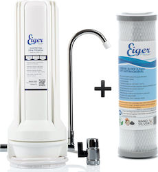 Eiger Countertop Water Filter System Countertop with 10" Replacement Filter Eiger Carbon Block Soft Antimicrobial 0.5 μm