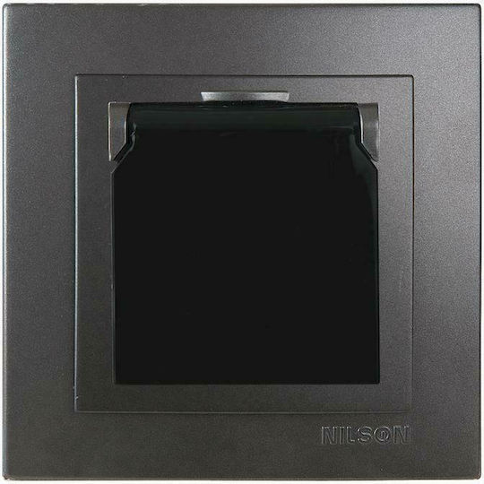 Geyer Nilson Single Walled Power Socket with Lid Anthracite