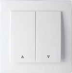 Geyer Nilson Recessed Electrical Rolling Shutters Wall Switch with Frame Basic White 24111011