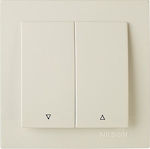Geyer Nilson Recessed Electrical Rolling Shutters Wall Switch with Frame Basic Beige 24121011